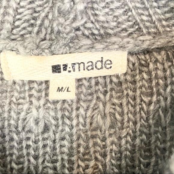 LAmade Gray Knit Poncho Sweater with Mock Turtleneck - Picture 4 of 7